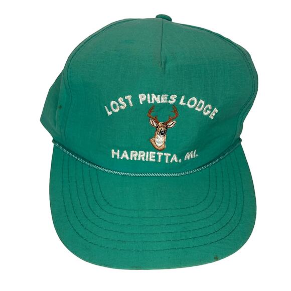 Vintage Other - Vintage Lost Pines Lodge Harrietta MI Embroidered Snapback Hat